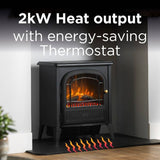 Dimplex Brayford electric stove black 2kW, imported from the UK