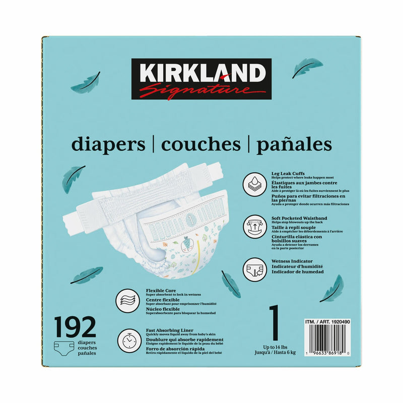 Kirkland Signature nappies size 1 192 pack - British product