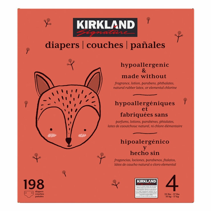 Kirkland Signature nappies size 4 198 pack - British product