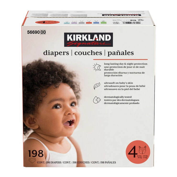 Kirkland Signature nappies size 4 198 pack - British product