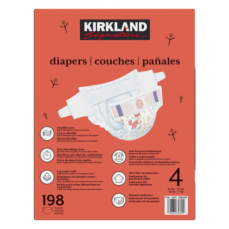 Kirkland Signature nappies size 4 198 pack - British product
