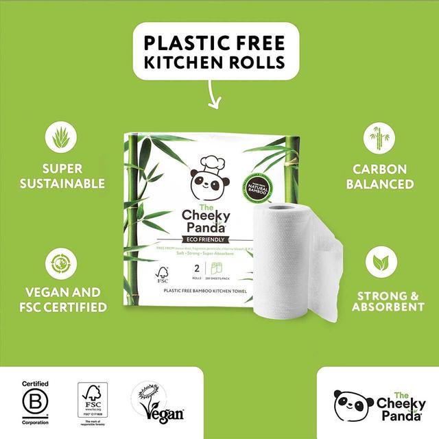 The Cheeky Panda Natural Bamboo Kitchen Rolls 2 per pack GOODS M&S