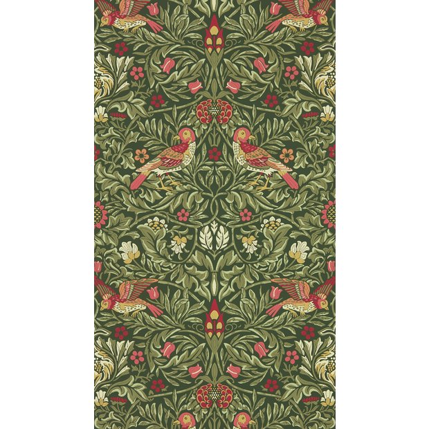 Morris & Co. Birds in a Wooded Dell green wallpaper, UK version