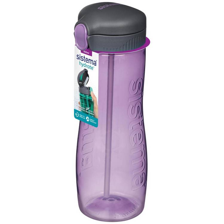 Sistema Hydrate Tritan reusable water bottle 800ml, UK version