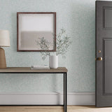 Morris & Co. blue floral wallpaper with leaf pattern, imported from the UK