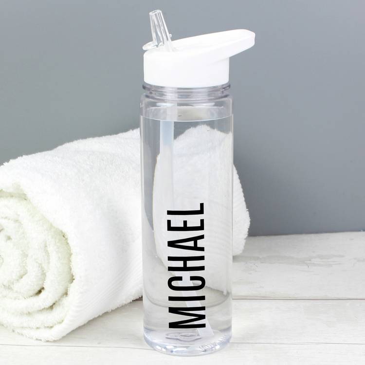 Personalised water bottle name only 750ml - British product