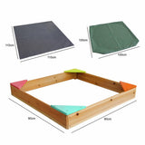 Chad Valley wooden sand pit with cover 90x90cm, UK version