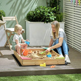 Chad Valley wooden sand pit with cover 90x90cm, UK version