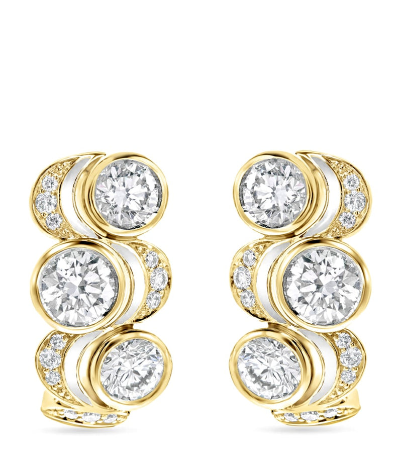 Boodles Over the Moon earrings in yellow gold with diamonds - British product