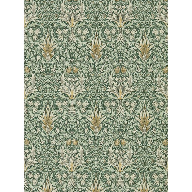 Morris & Co. snakeshead green floral wallpaper (British brand)