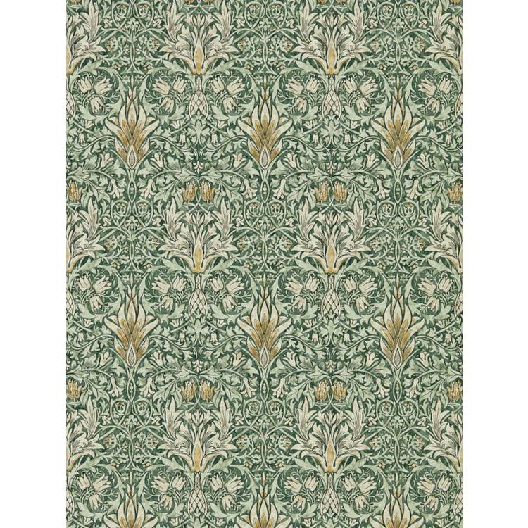 Morris & Co. snakeshead green floral wallpaper (British brand)