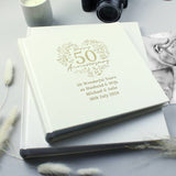 Personalised 50th anniversary photo album with space for 120 photos (British brand)