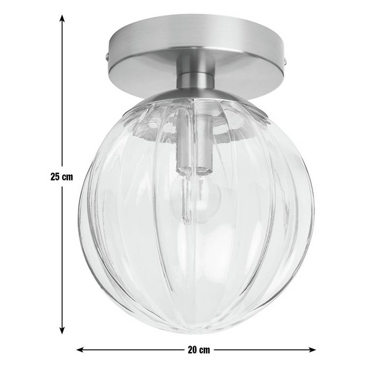 Argos Home Anais glass bathroom ceiling light brushed chrome, UK version