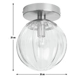 Argos Home Anais glass bathroom ceiling light brushed chrome, UK version