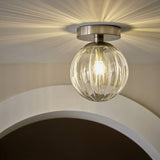Argos Home Anais glass bathroom ceiling light brushed chrome, UK version