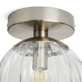 Argos Home Anais glass bathroom ceiling light brushed chrome, UK version