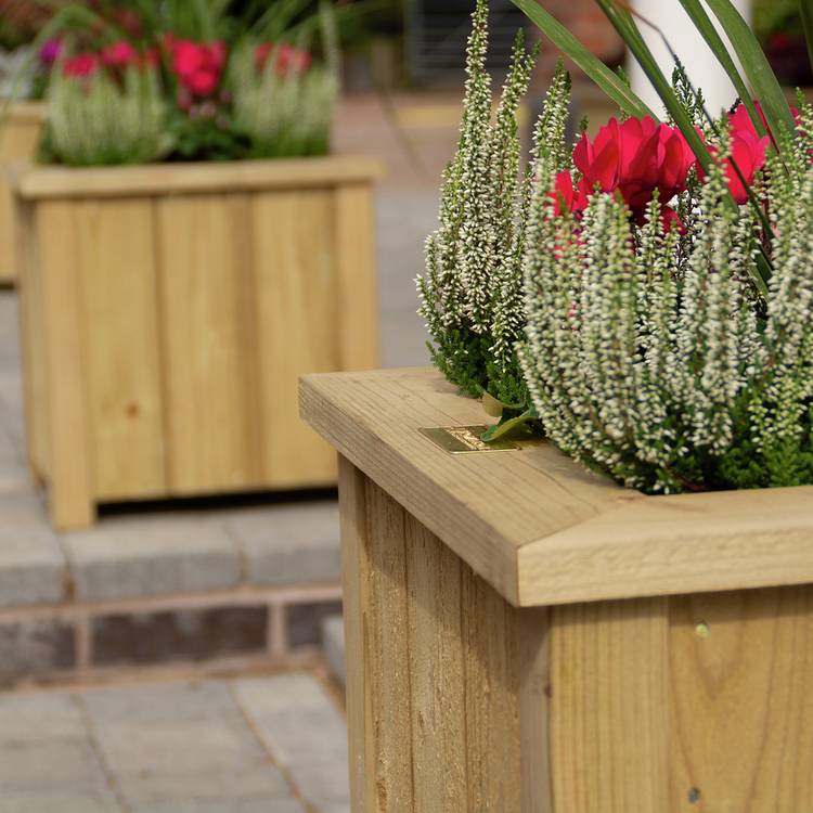 Rowlinson square planter pack of 2 H42 W43 D43cm (British brand)