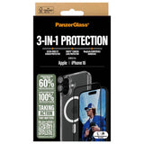 PanzerGlass iPhone 16 3-in-1 protection bundle, imported from the UK