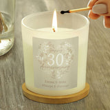 Personalised 30th Anniversary Candle vanilla 7cm (British brand)
