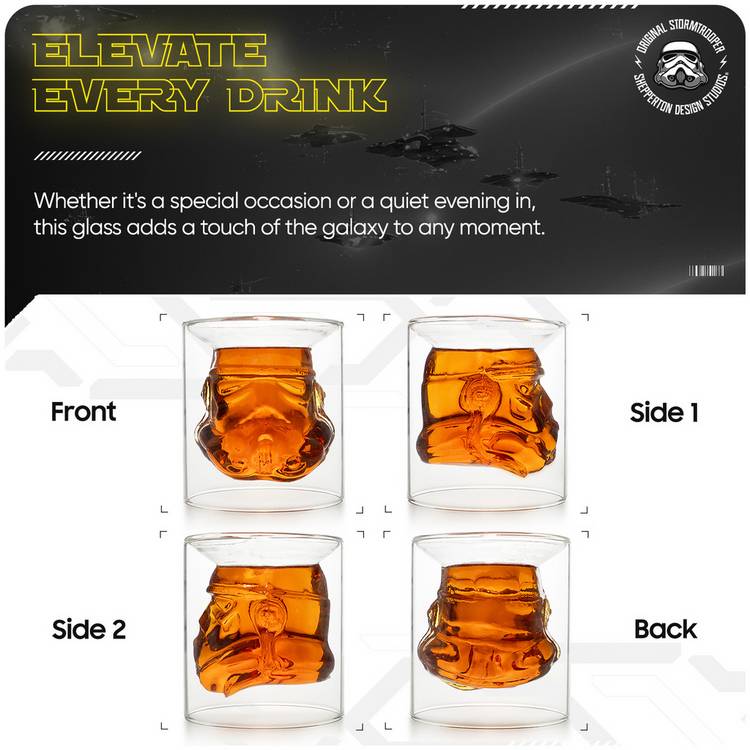 Star Wars Stormtrooper 3D whiskey glass 150ml - British product