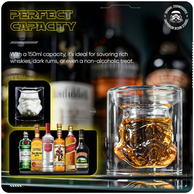 Star Wars Stormtrooper 3D whiskey glass 150ml - British product