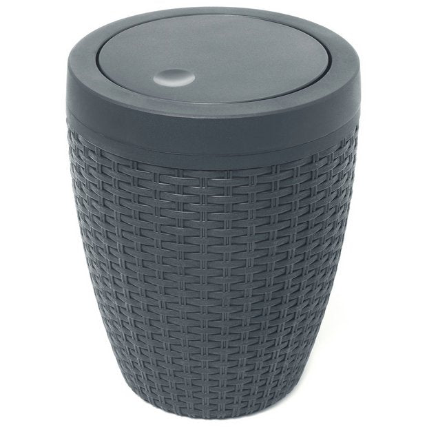 Addis Rattan Bathroom Bin Charcoal 5L - British product