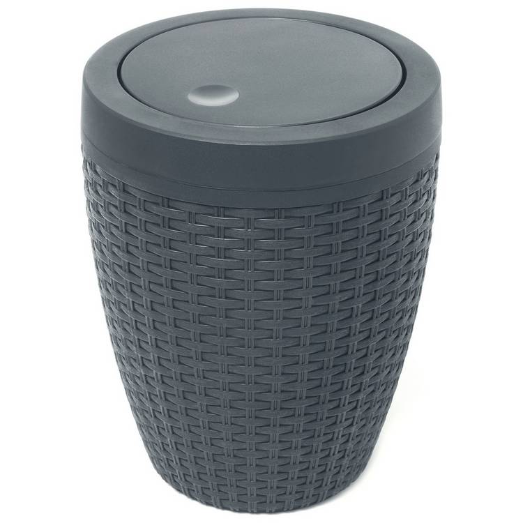 Addis Rattan Bathroom Bin Charcoal 5L - British product