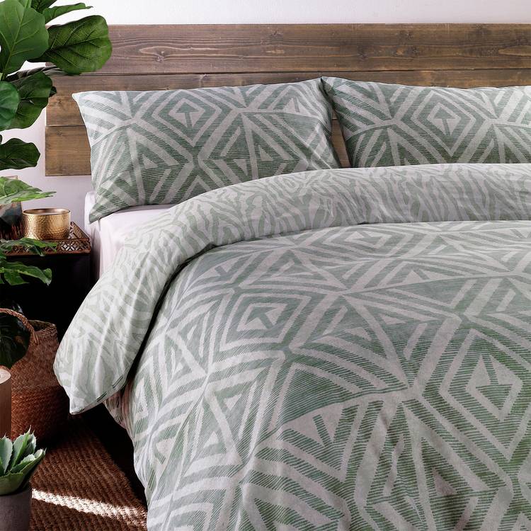 furn Tanza sage green king size bedding set, UK version
