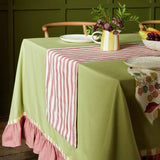 Habitat table runner reversible berry stripe 220x33cm, imported from the UK