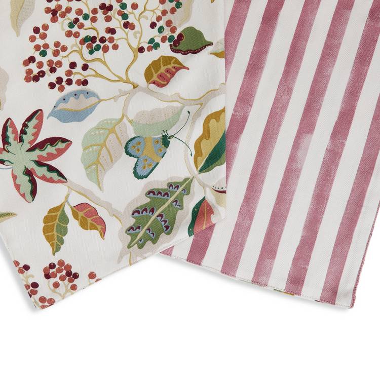 Habitat table runner reversible berry stripe 220x33cm, imported from the UK