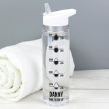 Black personalised hydration tracker water bottle 750ml, UK version