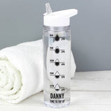 Black personalised hydration tracker water bottle 750ml, UK version