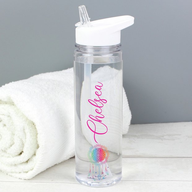 Personalised dream catcher water bottle 750ml - British product