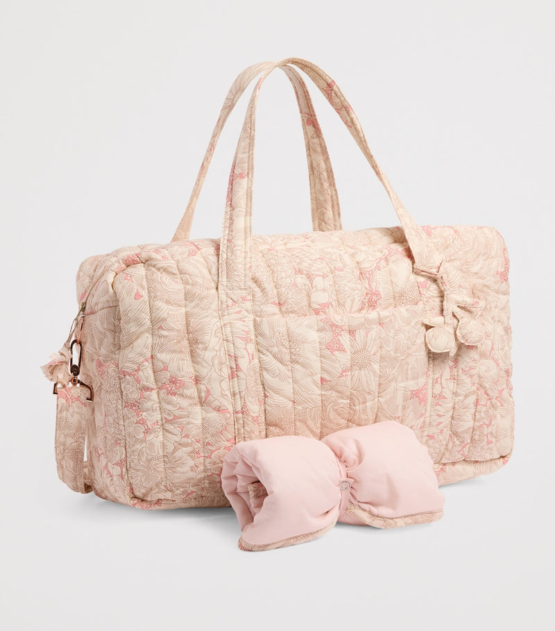 Bonpoint quilted bowling bag pastel floral print (British brand)