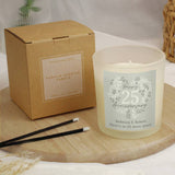 Argos Personalised Message 25th Anniversary Vanilla Scented Candle- Buy online at McGrocer