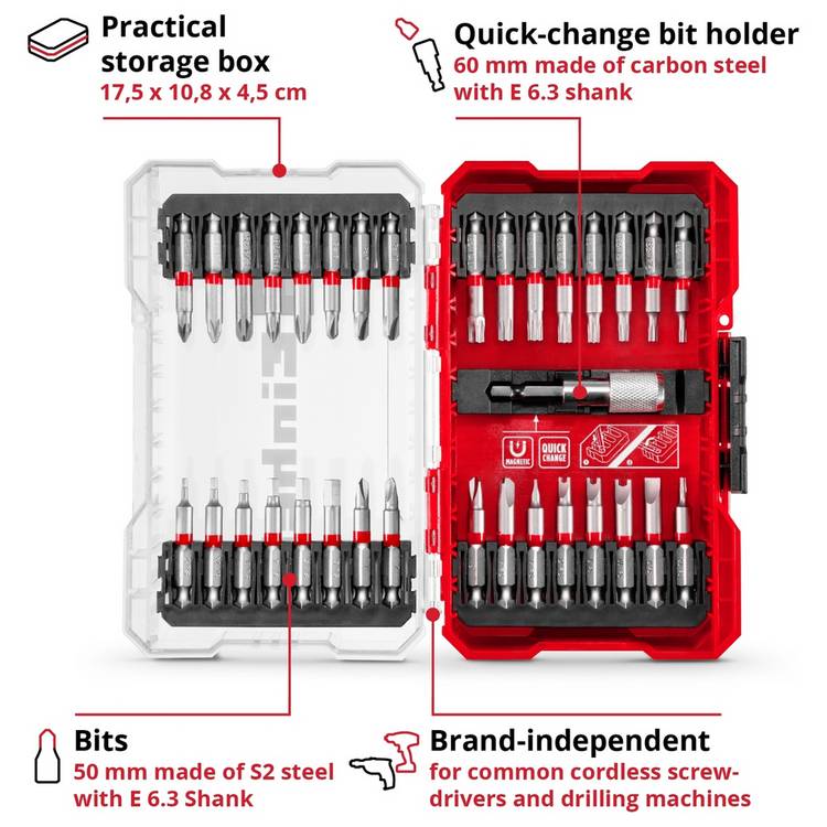 Einhell M-CASE drill bit set 33-piece, imported from the UK