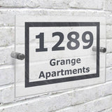 Personalised acrylic house sign H16.3cm W23.4cm, UK version
