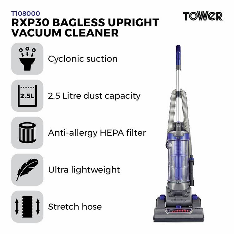 Tower bagless upright vacuum cleaner 4.7kg, imported from the UK