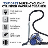 Tower multi-cyclonic bagless cylinder vacuum cleaner, imported from the UK