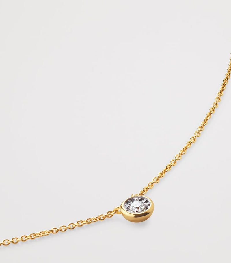 Monica Vinader small gold vermeil diamond necklace, imported from the UK