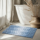 Costco UK Riviera Home Chevron Blue Ombre Bath Mat, 55 x 91 cm- Buy online at McGrocer