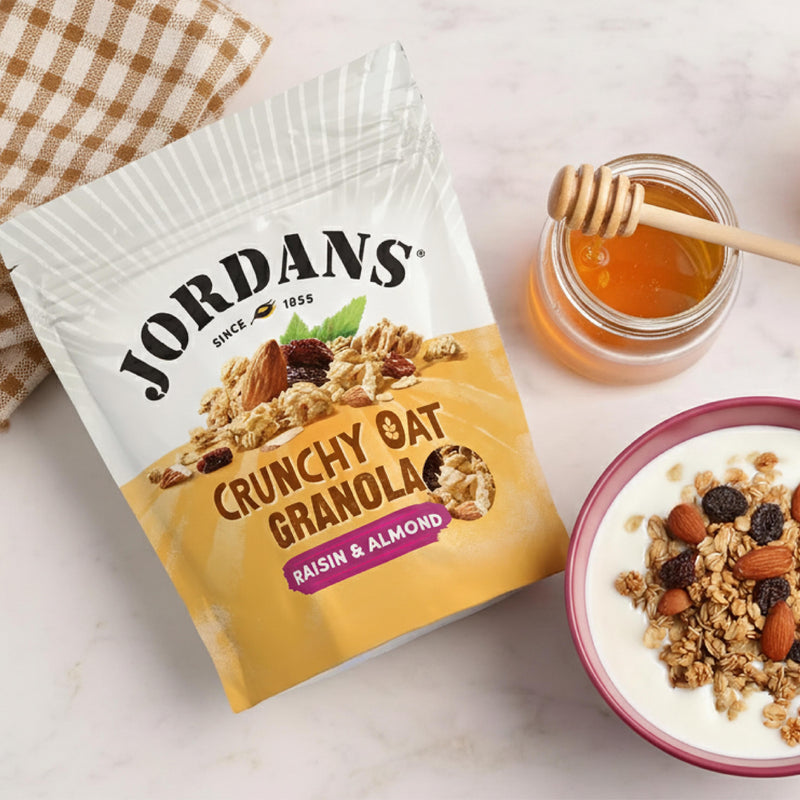 Jordans granola raisin almond 750g, imported from the UK