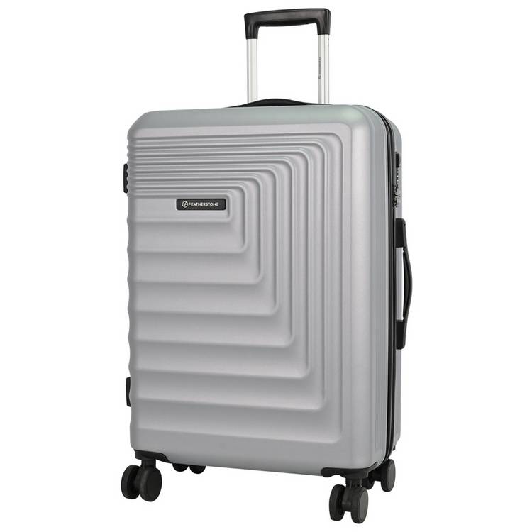 Featherstone 8 wheel hard suitcase medium silver - British product