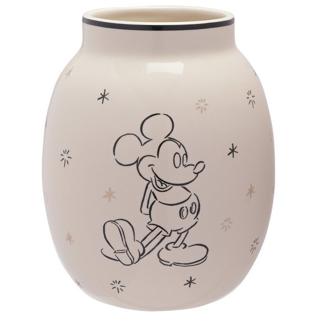 Disney Mickey Mouse gold foiled ceramic vase 18.5cm, UK version