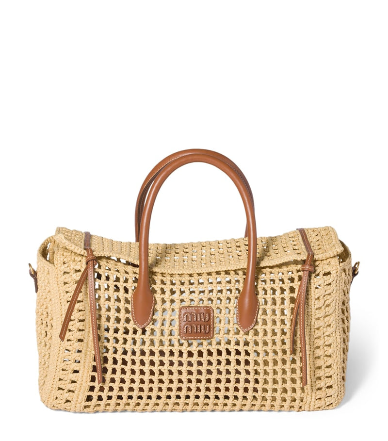 Miu Miu raffia top-handle handbag, imported from the UK