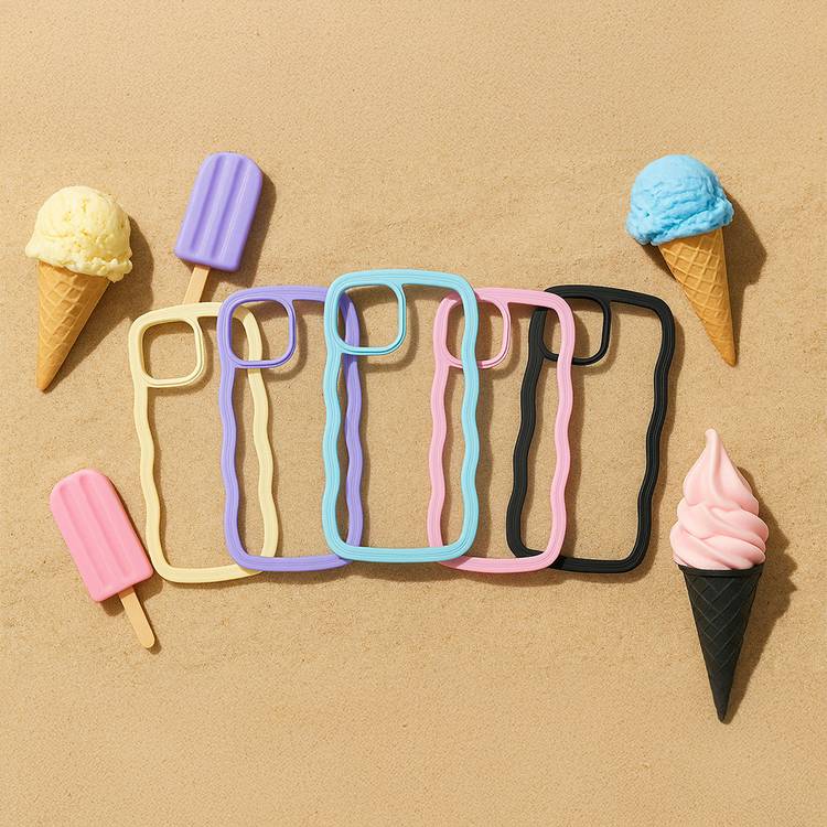 Proporta wavy phone case for iPhone 15 cream, imported from the UK