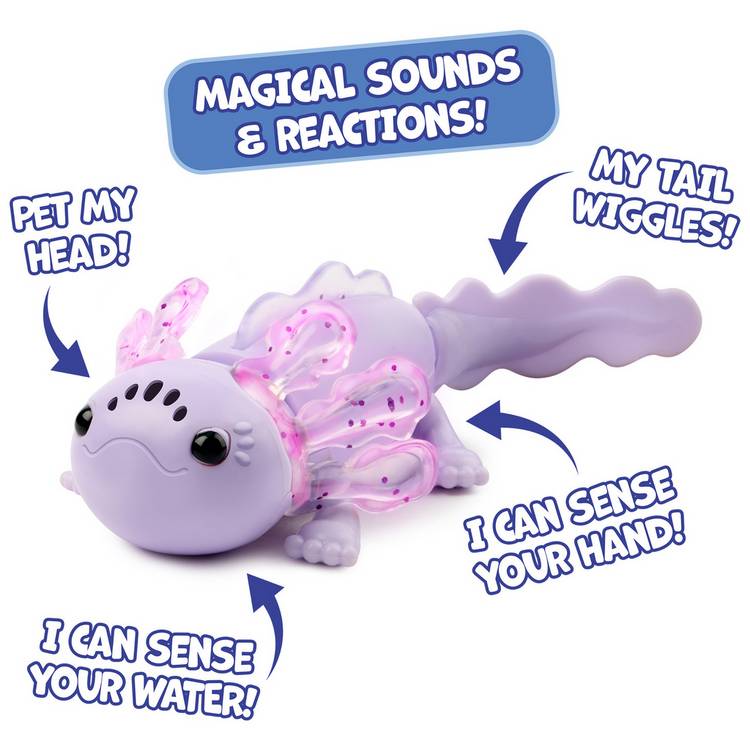 Fingerlings Baby Axolotl interactive toy with sparkly gills, UK version