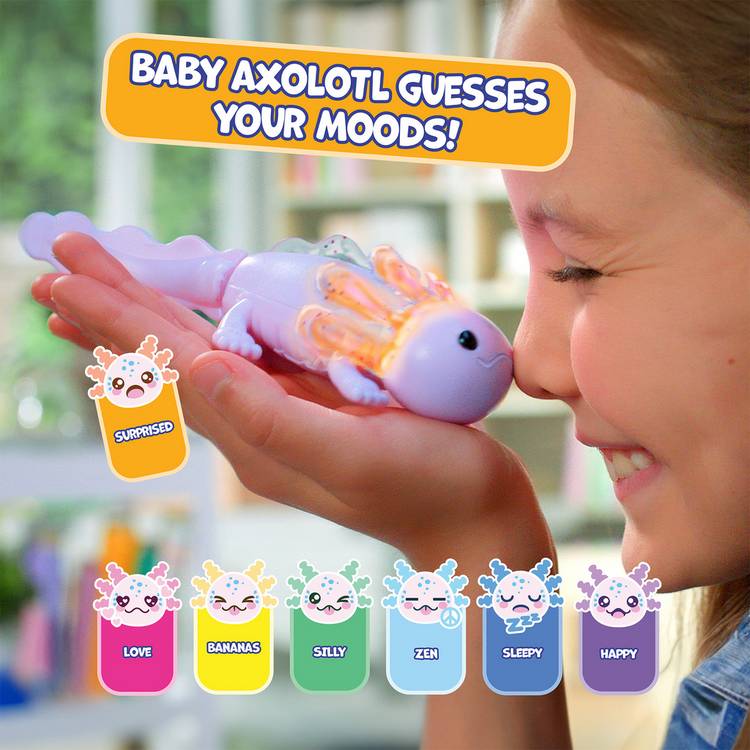 Fingerlings Baby Axolotl interactive toy with sparkly gills, UK version