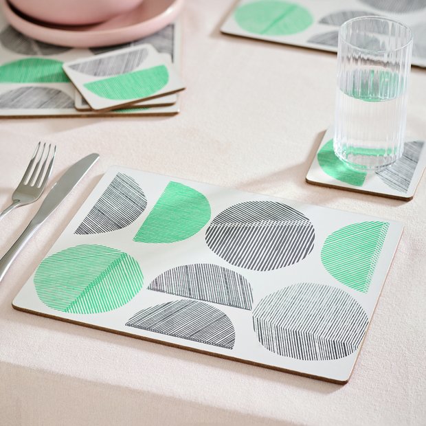 Habitat Linear Circles placemat and coaster set, UK version