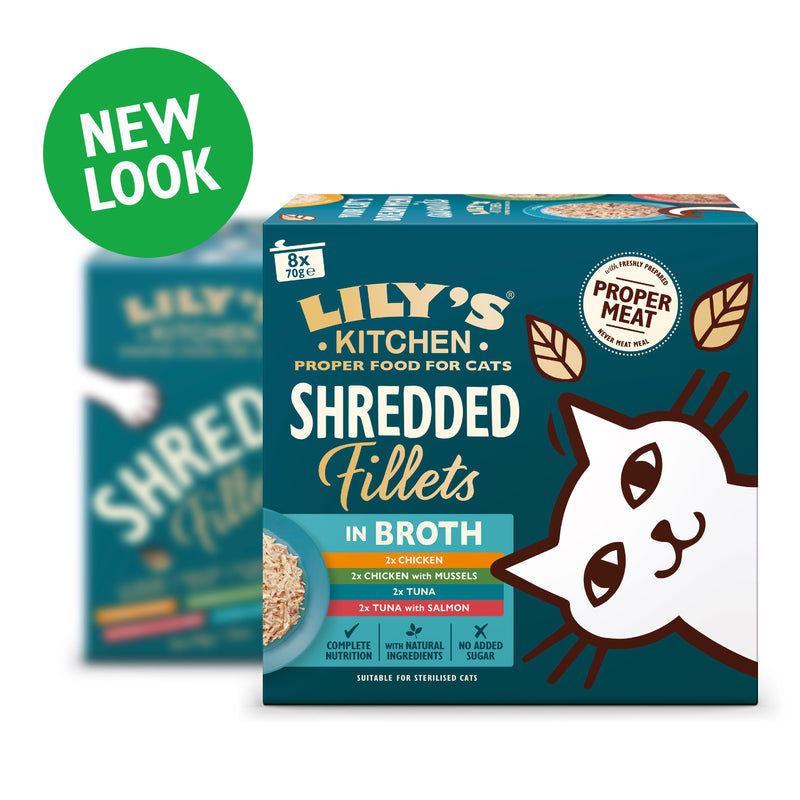 Lily's Kitchen cat food shredded fillets multipack 8x70g (British brand)